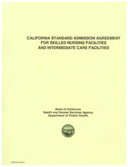 Admission Agreement - 2011: CDPH-327 (1)