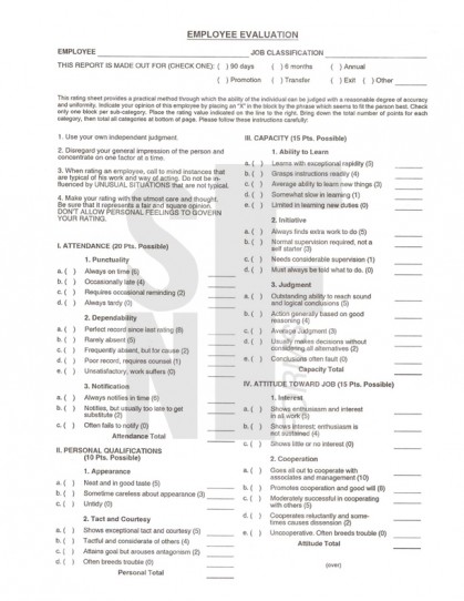 Employee Evaluation: SNF-1048 (1)