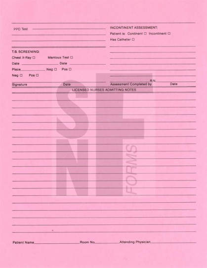 Nurses Admission Record: SNF-2014 (2)