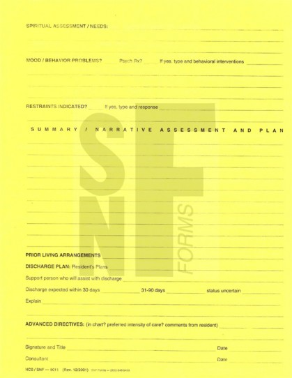 Initial Psychosocial Assessment: SNF-9011 (2)