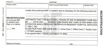 Recertifications Slips: SNF-9018 (1)