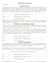Admission Consents