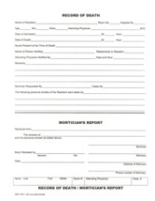 Record of Death/Mortician's Receipt