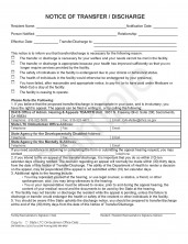 Notice of Transfer/Discharge