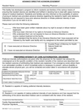 Adv. Dir. Acknowledge/Preferred Intensity of Care
