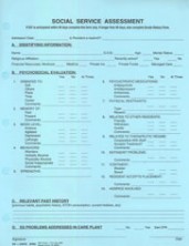 Social Service Assessment/Social History